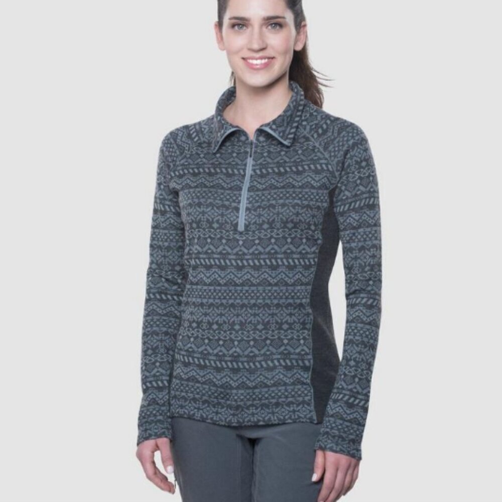 Kuhl Women's Adriana Merino Wool Half Zip Pullover Sweater - M